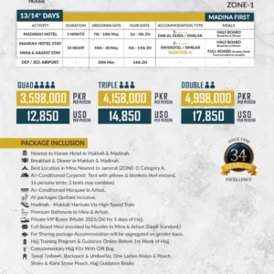 Executive Hajj Package – 13/14 Days